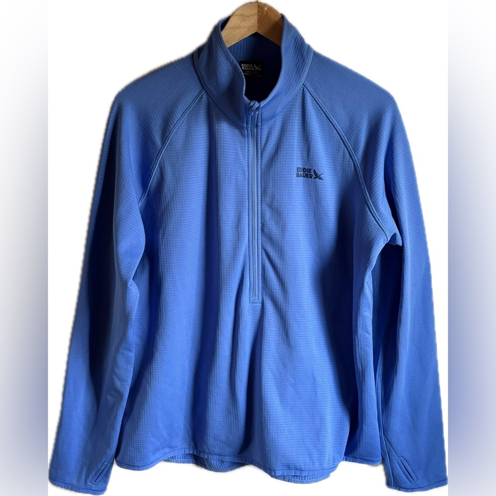 Eddie Bauer Light Blue Half-Zip Fleece Pullover Sweater